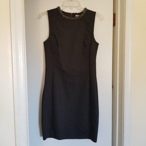 H&M Embellished Neck Sleeveless Black Dress (size 6)